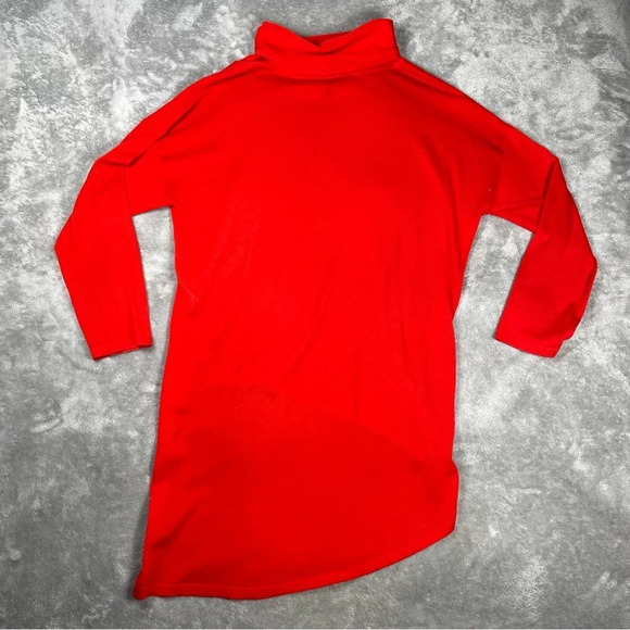 Eileen Fisher Sweater Women's XL Red Asymmetrical Merino Wool Drapey Cowl Casual - Picture 10 of 14